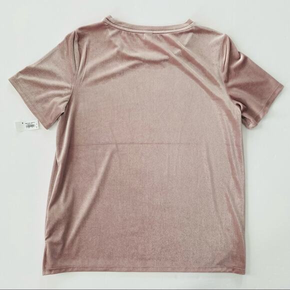 Old Navy | Velvet Crew Neck T-shirt NWT M Mauve - Picture 7 of 7